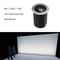 6W 10W 15W DC24V Rund  LED Bodeneinbauleuchte Bodenstrahler für Wandflutung IP67  