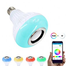 12W AC230V RGBW Bluetooth E27 LED Birne Glühlampe mit Lautsprecher APP Fernbedienung