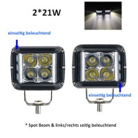 2er 21W DC12V 24V CREE LED Arbeitsscheinwerfer Front Spot Beam  mit einseitigem Licht IP67
