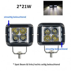 2er 21W DC12V 24V CREE LED Arbeitsscheinwerfer Front Spot Beam  mit einseitigem Licht IP67