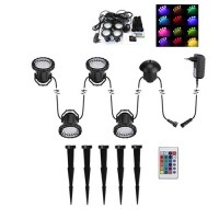 10W AC220V 4er-Set RGB LED Gartenspots Gartenstrahler Erdspießstrahler
