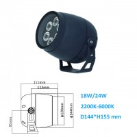 18W/24W AC220V/DC24V LED Fluter Außen Strahler Scheinwerfer 15/30/45 Grad
