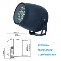 36W/48W AC220V/DC24V LED Fluter Außen Strahler Scheinwerfer 15/30/45 Grad